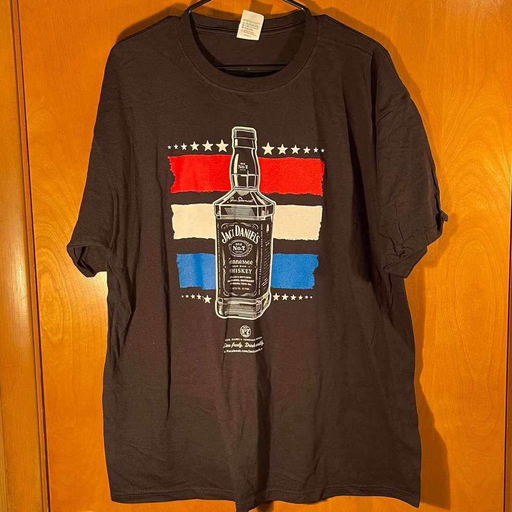 Jack Daniels Old No. 7 Tennessee Whiskey Red White Blue Shirt XL